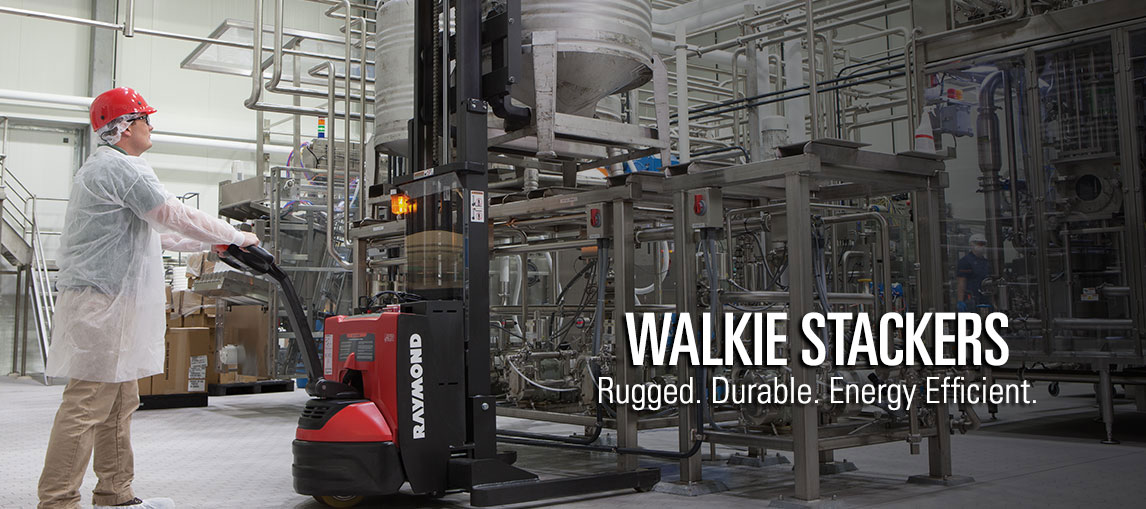 Raymond's rugged electric walkie stackers deliver unmatched durability and energy efficiency