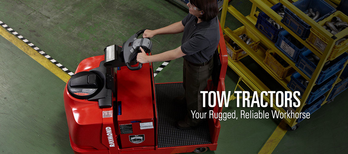 Raymond's electric tow tractors are rugged, reliable workhorses for your warehouse operations