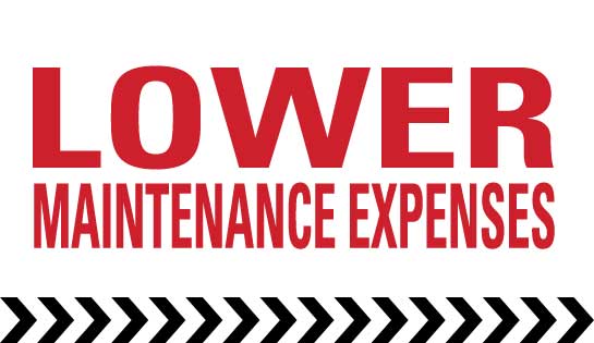 Lower maintenance expenses