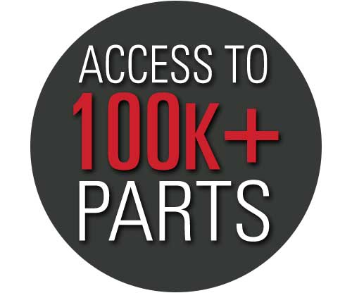 Our forklift parts and warehouse parts team provides direct access to over 100,000 parts inventory.