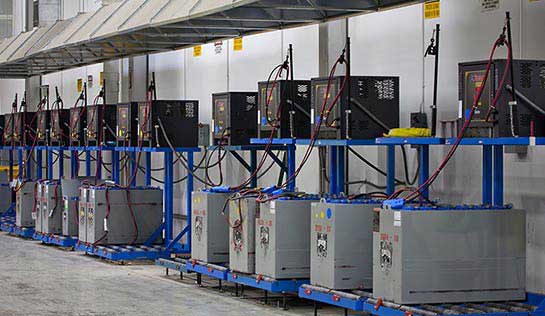 Our warehouse products include forklift batteries, forklift chargers and forklift battery handling systems.