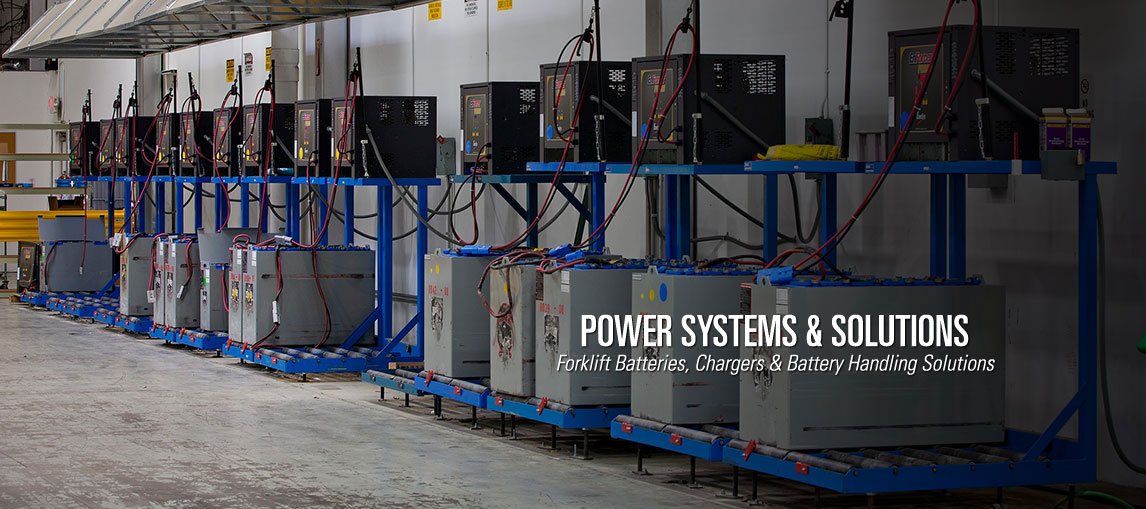 Our intelligent power systems and solutions include forklift batteries, forklift battery chargers, battery handling systems and motive power solutions.