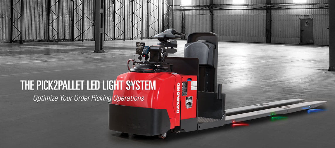 Optimize your order picking and batch picking operations with the Raymond Pick2Pallet LED light system