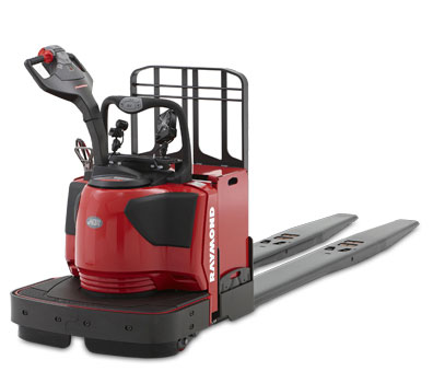 The Pick2Pallet LED Light System is compatible with the Raymond 8410 End RIder Pallet Jack