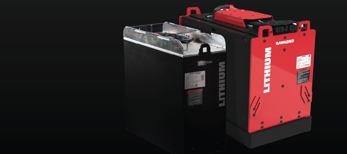 Raymond Lithium-Ion Battery and an Energy Essentials Distributed by Raymond Lithium-ion Battery Battery 