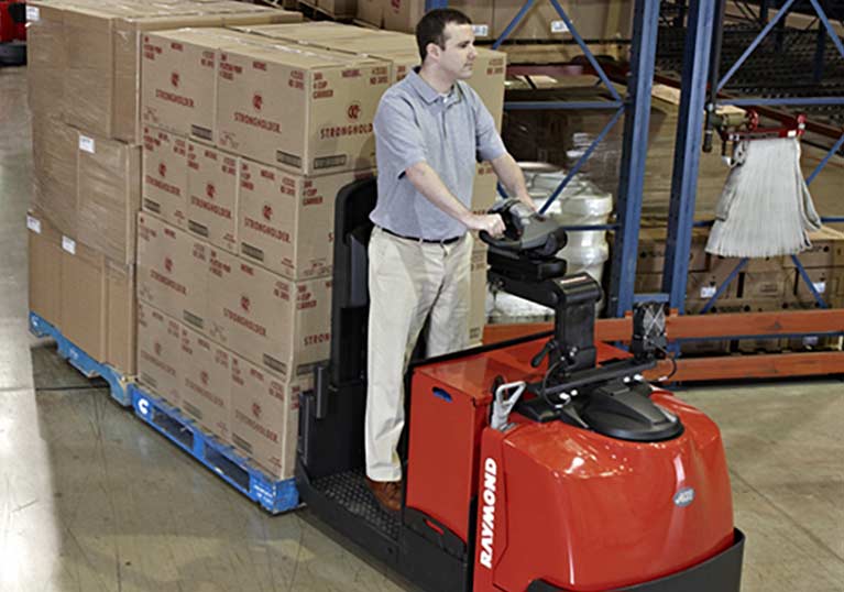 Raymond 8510 Center Riding Pallet Jack Smooth, Precise Control