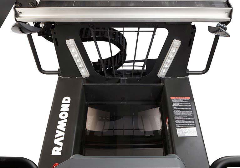 Raymond 9800 Swing Reach Truck compartment picking lights